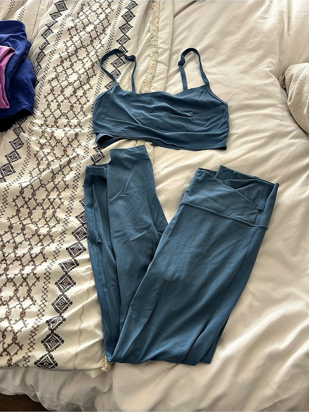 All In Motion Everyday Soft Legging and Sports Bra Set - Blue